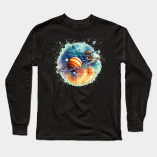 Planetary Space City Glitch Long Sleeve T-Shirt